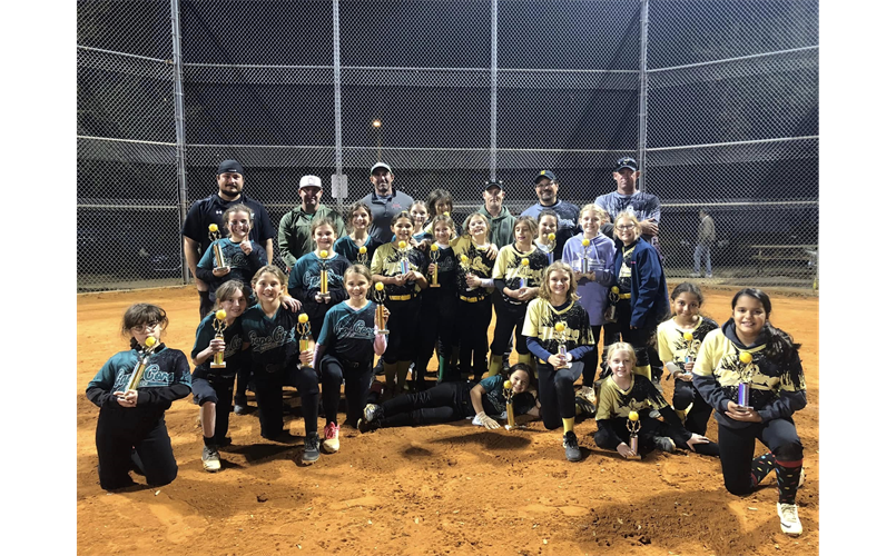 Fall 2024 End of Season 10U 1st Place Green & 2nd Place Yellow